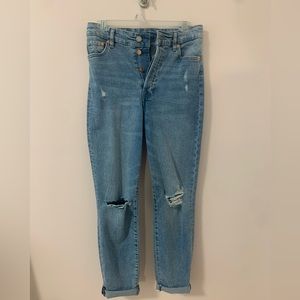 H&M size 2 denim mom jeans ripped